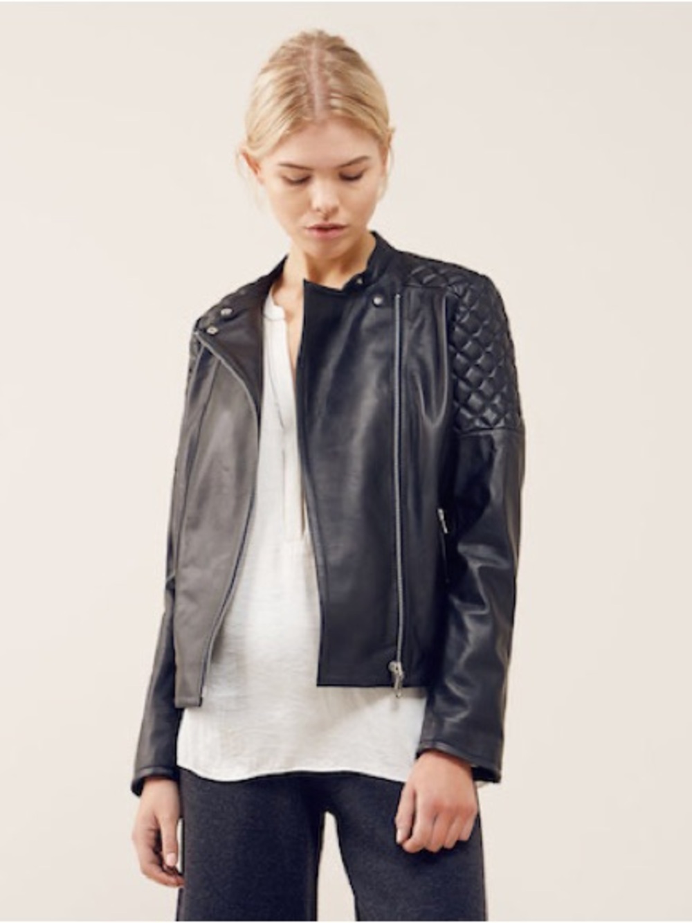 Jigsaw Napa Leather Biker Jacket